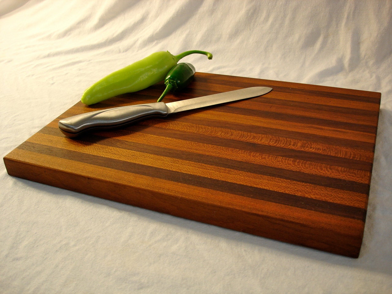 Walnut and Cherry Cutting Board - Small and Petite Size - Perfectly formed for Small Kitchens or Small Jobs