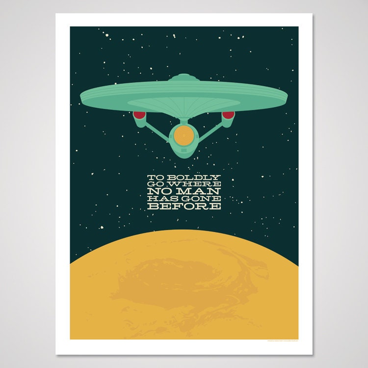 Boldly Go - 18x24 Art Print