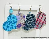 Sideways Heart Ankara Fabric Earrings (pick one)