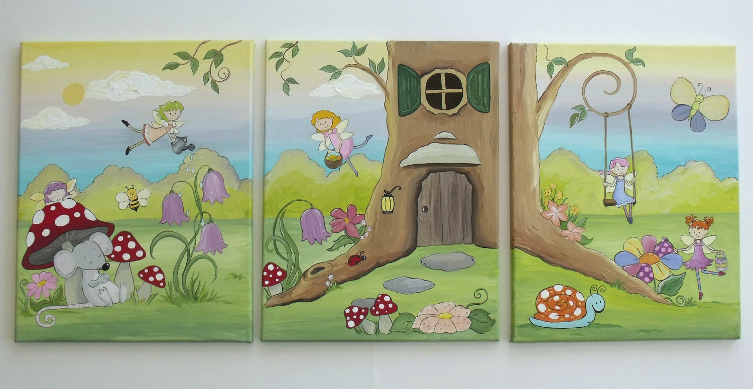 Original one-of-a-kind Whimsical Fairy painting