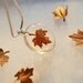 Autumn Necklace Petite Resin Jewelry Pressed Leaf Mini Maple Petite Transparent Airy Botanical Necklace / Pendant