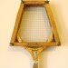 Wooden Tennis Racket With Wooden Bracket Holder - Olympics - Sports - 1960's