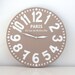 Vintage clock -Paris in pastel brown- pseudo vintage birch clock hand painted pastel brown