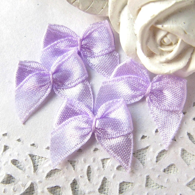 20mm Grosgrain small ribbon bows wedding Lavender 50PCS (13-11-247)