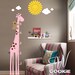 Giraffe Growth Chart with Koala - Wall Decal
