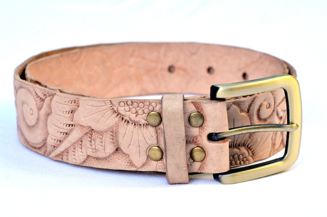 CHARM. One of a kind handcarved leather belt.
