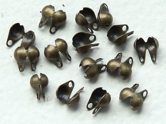 Bead Tips Side Clampon Knot Covers Antique by GoldenAgeBeads