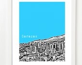 Caracas Venezuela Art Poster  - City Skyline Print  8x10