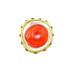 Handmade Lampwork Glass Focal Bead, Green Sun, orange, green, Transparent .