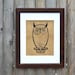 The OWL, Animal Wall Art, Owl Wall Art, Birds Burlap Art, Burlap Wall Art, Frame Included