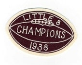 Vintage 1938 Football Champions Patch // Little 8 //Michigan // Sports Collectible //