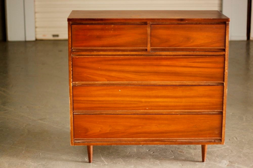 Custom Furniture Mid Century Dixie Chest of Drawers with Tapered Legs