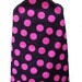 Girl's Dress Up Cape, Hot Pink Polka Dots on Black, Reversible, Super Hero