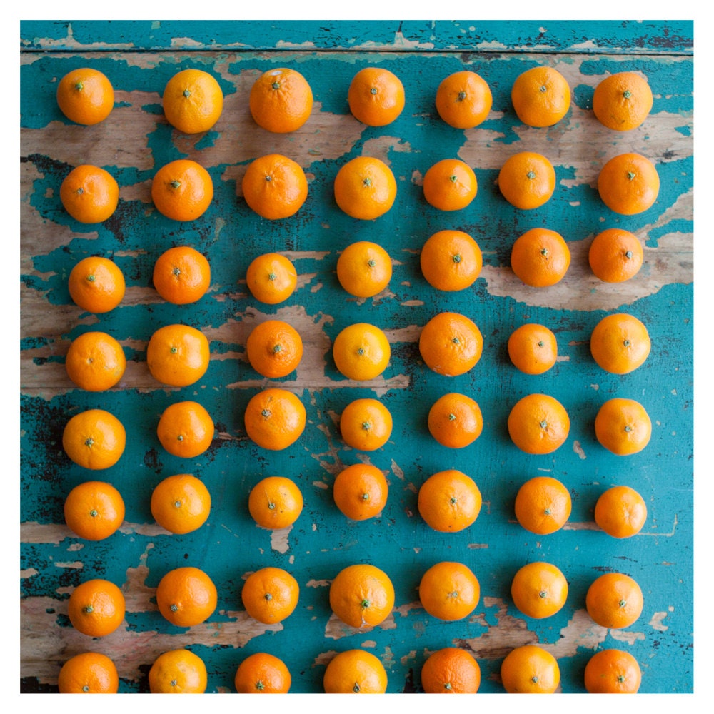 8x8" Photograph: 56 Tangerines in a Row