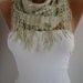 Light Green Shawl and Scarf Headband - Cowl with Lace EdgeSummer Trends