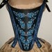 18 Century style Blue Brocade Embroidered Corset Stays