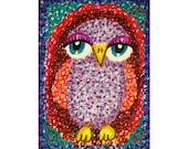 Owl Print, Owl Poster, Kids Wall Art, Nursery Room Art, Art For Children, Owl Drawing, Mixed Media Art 8x10 by Paula DiLeo - AGirlAnOwlAndACat Owl Print, Owl Poster, Kids Wall Art, Nursery Room Art, Art For Children, Owl Drawing, Mixed Media Art 8x10 by Paula DiLeo - AGirlAnOwlAndACat