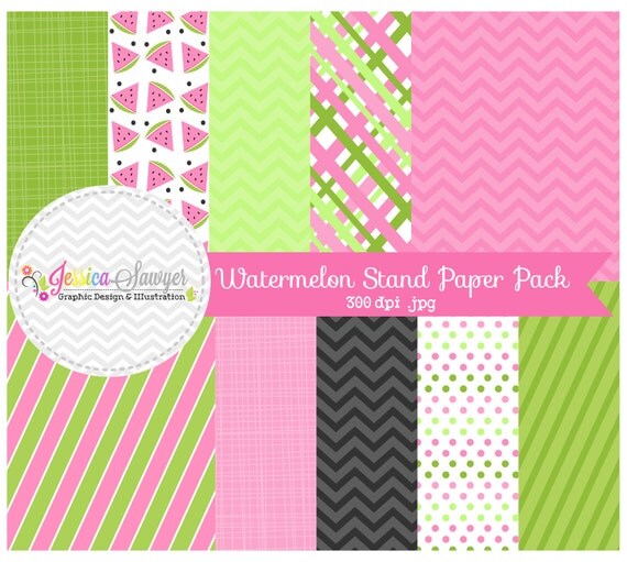 CLEARANCE, watermelon digital paper, watermelon background, for commerical use, scrapbooking, invitations Il_570xn