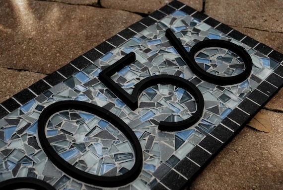 House Numbers Mosaic Address Sign