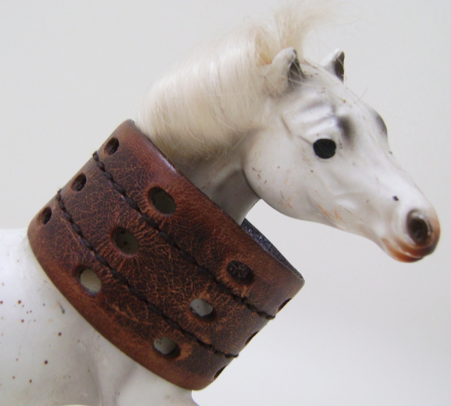 Leather Cuff Bracelet - Weathered Brown Vintage Boho Rocker - Ladies Size Medium