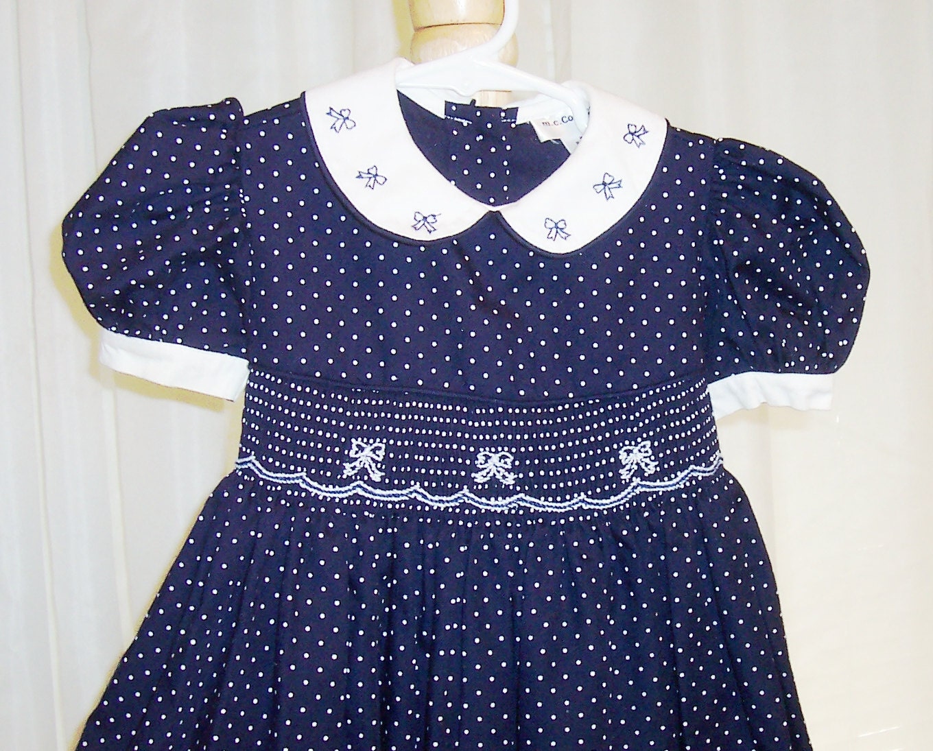 Size 2T - Vintage Toddler Dress - from m.c.Collection - Cotton - Smocking