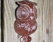 Brown Wall Hook Owl /Ornate /Cottage,Shabby Chic /Key Hook /Accessory /Coat hanger /Wall Decor /Towel Hook /Whimsy Fixture,