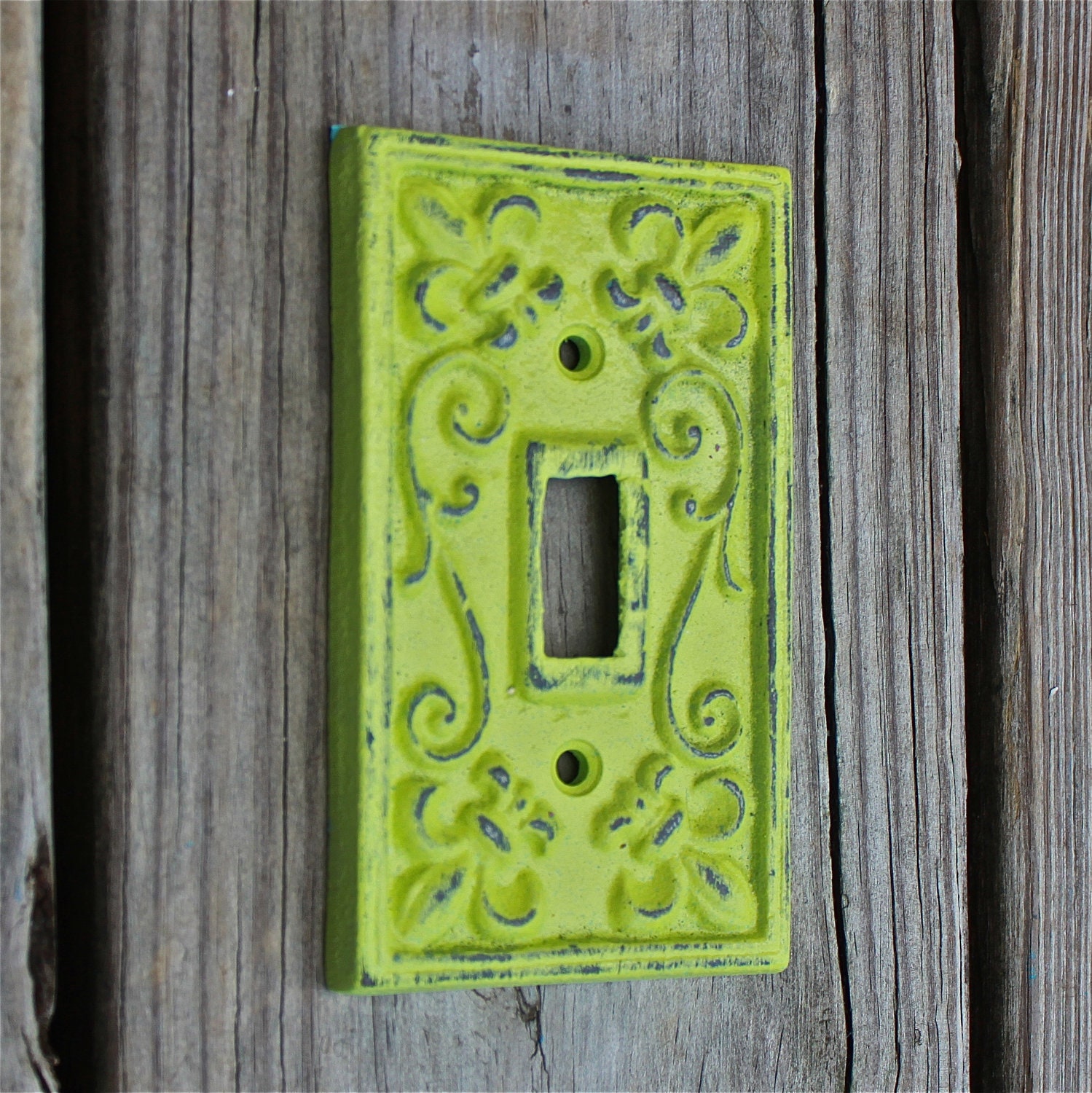 Lime Green Decorative Light Switch Plate/ Single by AquaXpressions