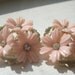 Coro Pretty Pink Flower and Gold Leaves Earrings Vintage Pink Clip Earrings 50s Retro