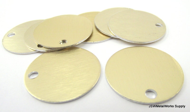 20 Large Gold Aluminum Tags, Large Blank Discs
