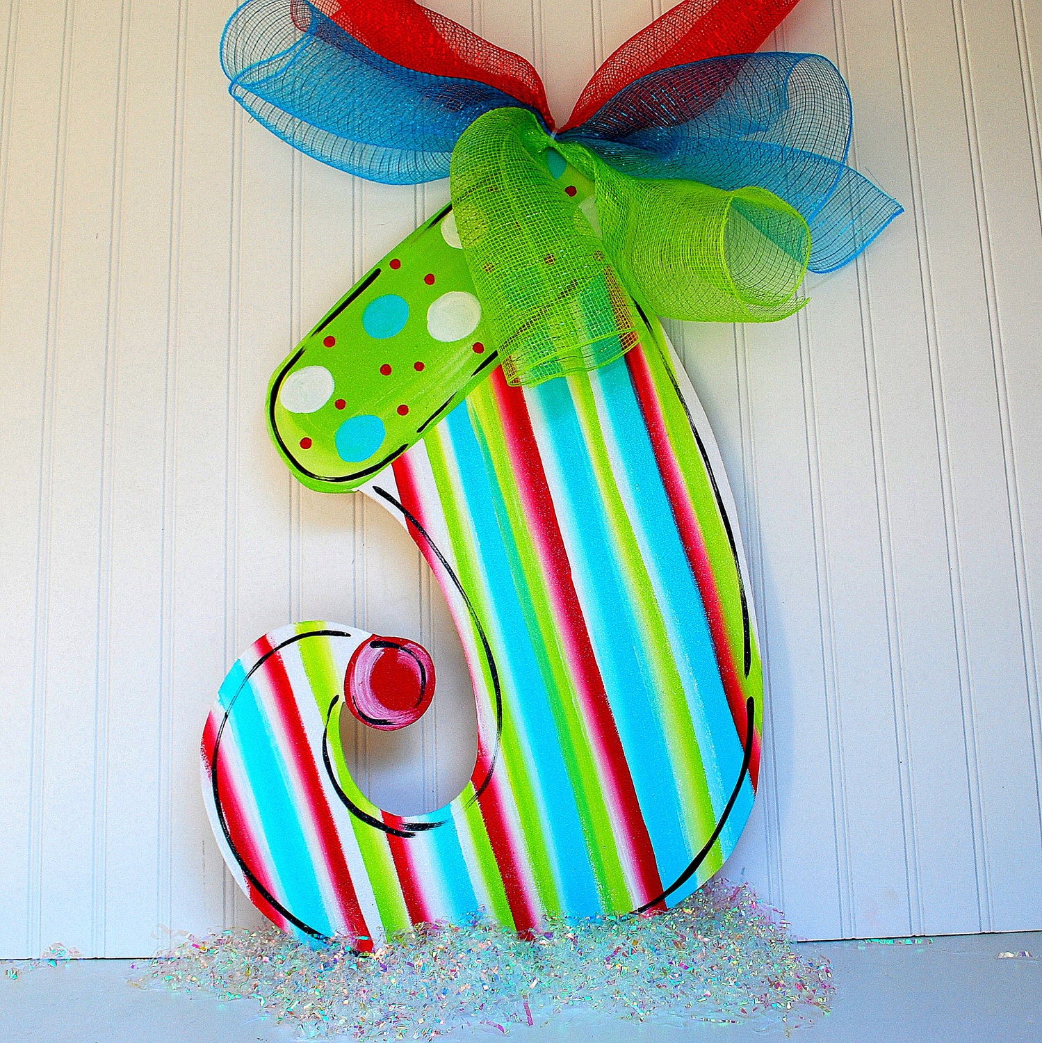 Christmas Door Hanger, Christmas Stocking Door Decoration, Christmas Door Wreath