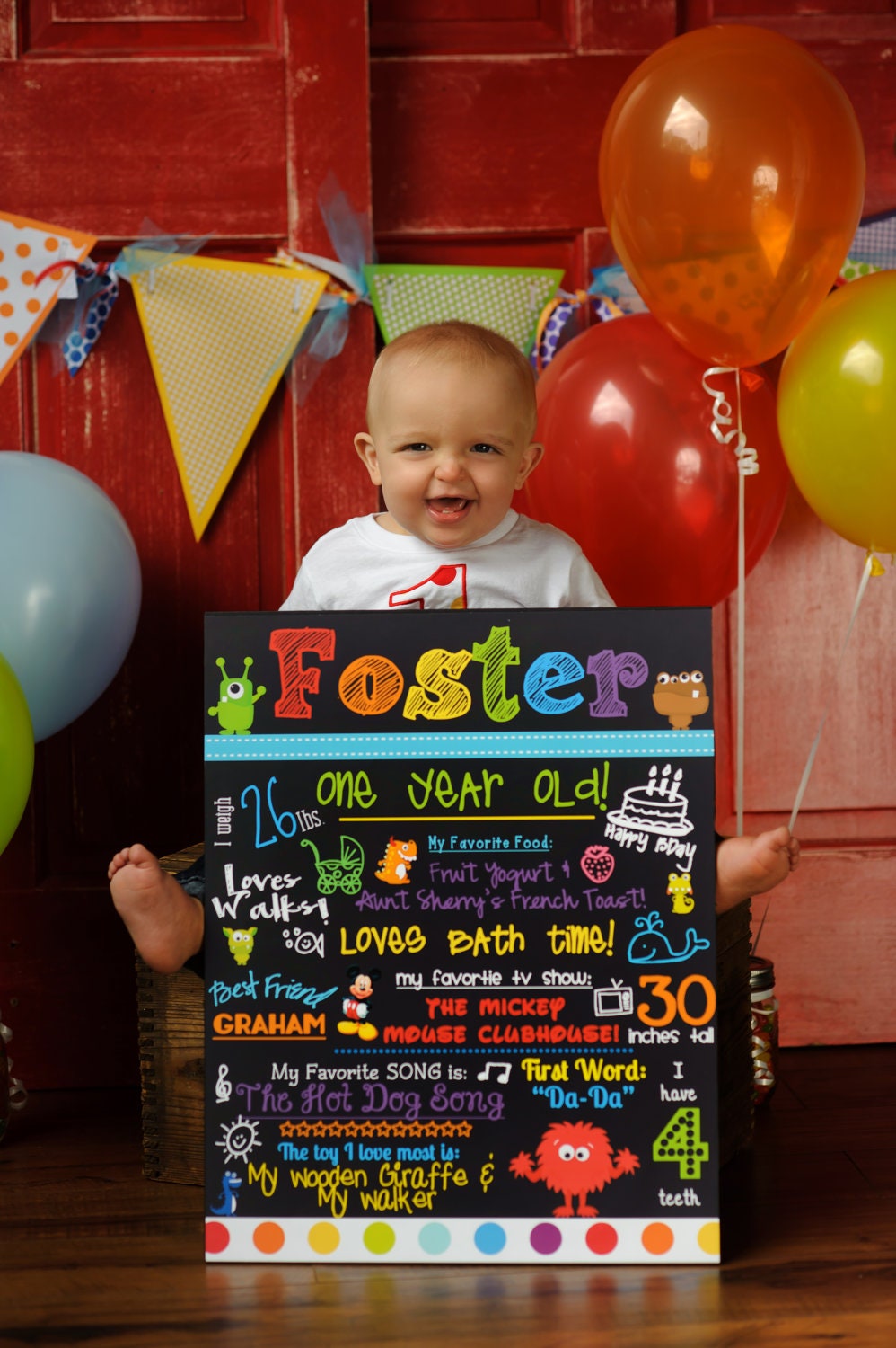 Custom Birthday Poster: Monster Theme Il_570xn