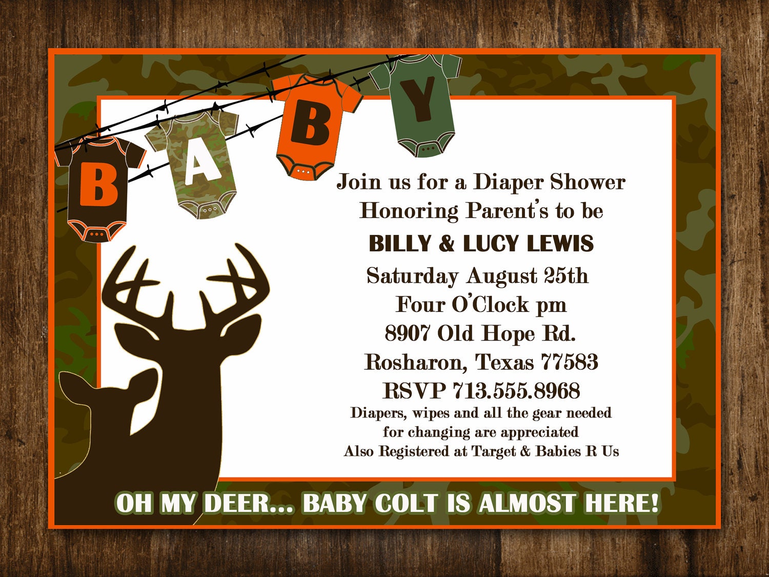 Customizable/ Printable Baby Shower Invitation
