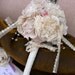 Handmade Vintage lace Bridal Bouquet. Ivory and cream lace flowers