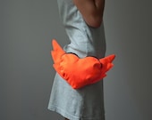 Heart  Bag Neon Orange Bag Purse Belt Bag Flying Heart Love Gift Hip Bag Club Kid Heart Shaped Modern Small Party Bag