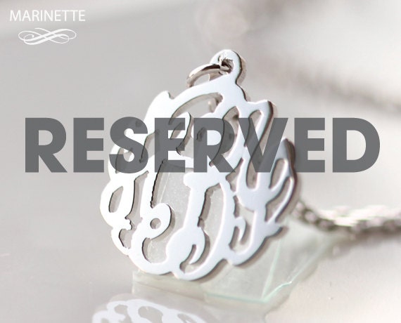 Reserved for Monica - Two silver 5/8 inch monogram necklaces - letters JRM and MRE - EMS shipping
