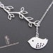 SALE, 10% OFF: Branch and bird lariat necklace in white gold, Bird necklace, branch necklace, bird pendant