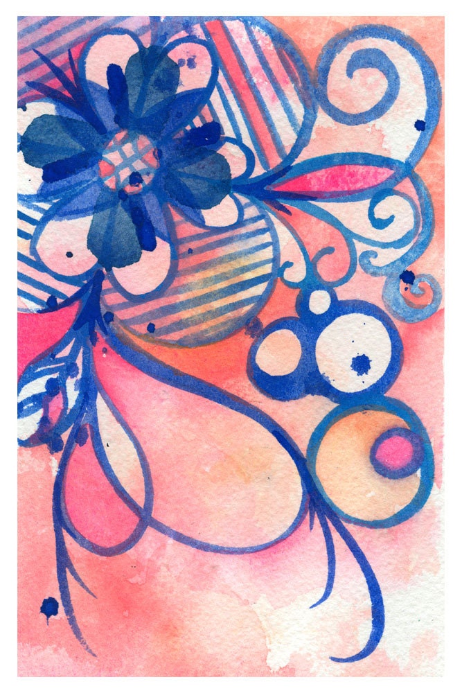 Nouveau -  Watercolor flower Original Lauren Alexander 4x6