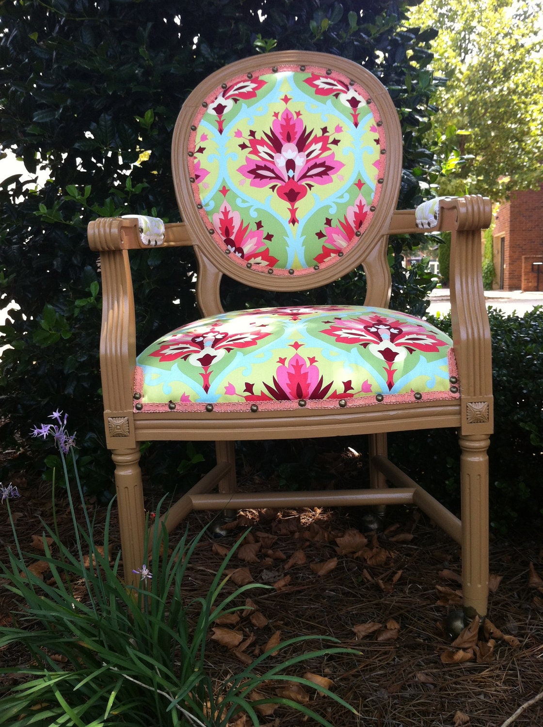 Reserved for Pooja French Louis Accent Chair: Summer