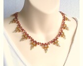 Ombre Beadwork Necklace with 286 Swarovski Crystals in Triangles - Etsy UK Seller