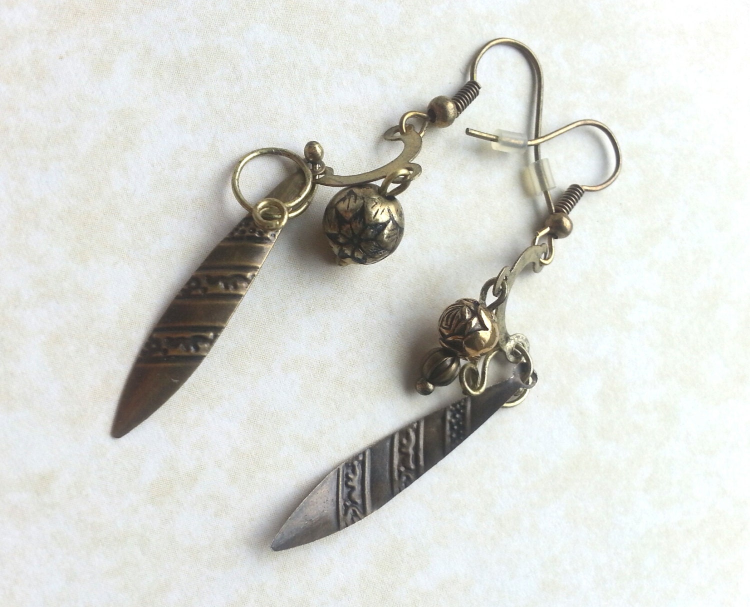 Sculptural Earrings - Feathermoon - Aether Nomad Tribal II, SteampunkCatwalk collection