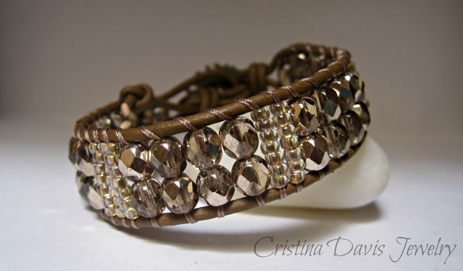 Leather Wrap bracelet, Coco metallic, golden girl, boho chic. sunflower beauty