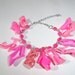 KIDS SIZE Barbie Shoe beaded Charm Bracelet Bright Pink / Item 508