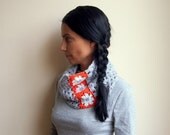 PDF crochet PATTERN cowl / neckwarmer granny squares flowers - DIY tutorial - Quick and easy gift