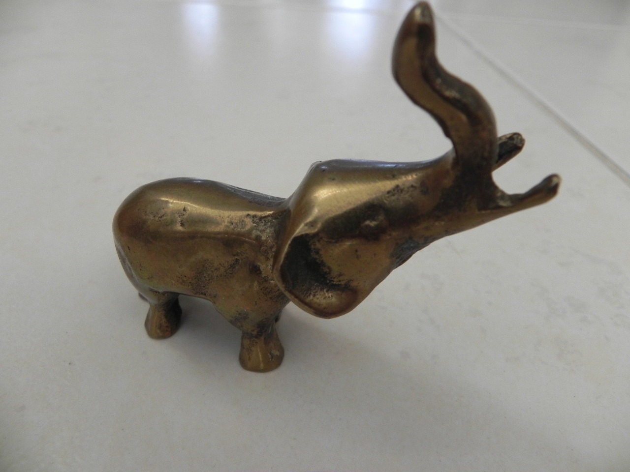 Brass Elephant Miniature Collectible Figurine