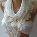 Pearl White - Elegance Shawl / Scarf with Lacy Edge,,,,