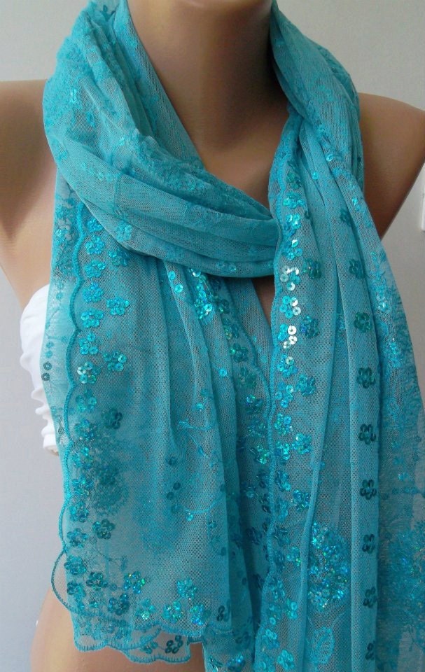 Elegant -Blue /Turkish Shawl -Scarf