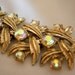 Aurora Borealis Wide Gold Tone Bracelet - Signed CORO - Vintage 1920 - 1979