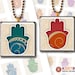 HAMSA TALISMAN - 1x1 inch - Digital Collage Sheet - Printable Download - for pendants magnets (available 1.5x1.5 inch & 7/8x7/8 inch)