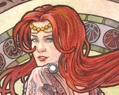 Limited Edition Art Print: Art Nouveau 06 Watercolor by Scott Christian Sava