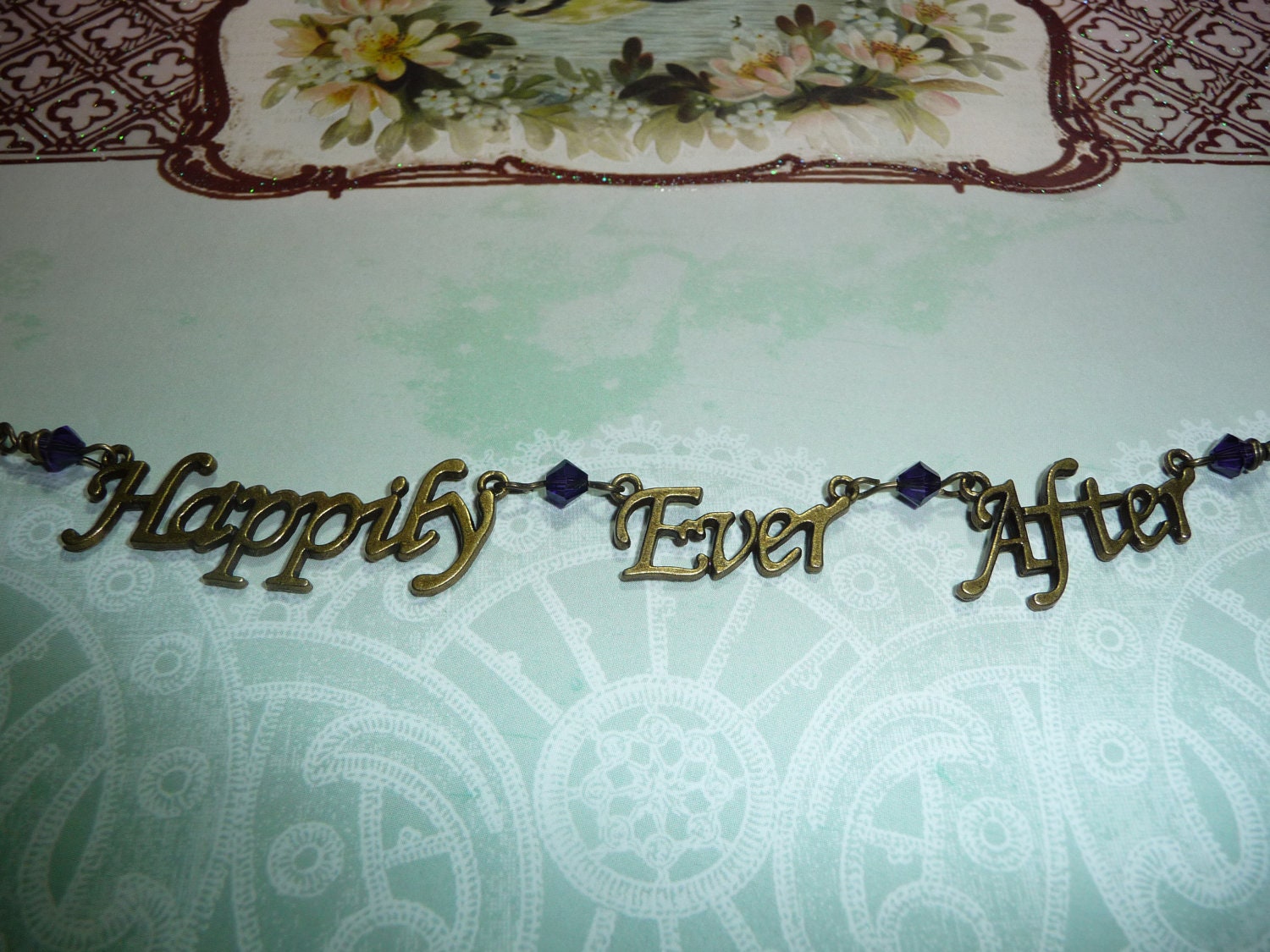Happily Ever After necklace featuring Purple Swarovski Crystals by vintagerust